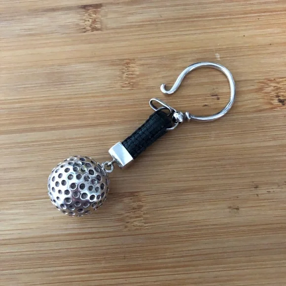$134  Unique Estate Golfer's Key Chain  Sterling Silver 46gr. Marked 925 - Picture 4 of 8